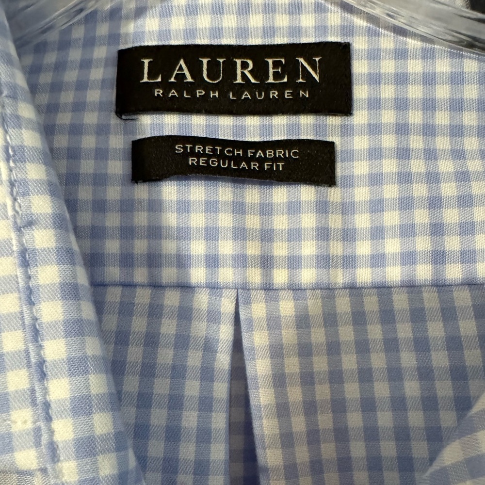 Lauren Ralph Lauren Light Blue Gingham Shirt - Picture 3 of 7